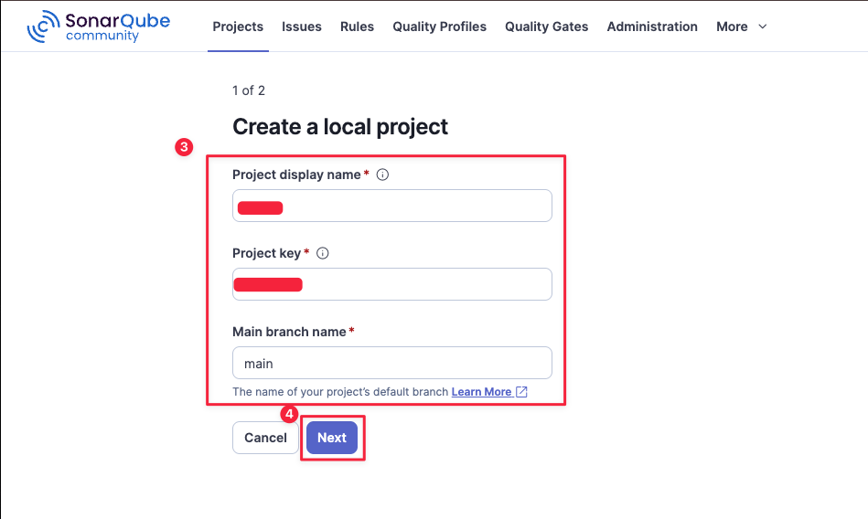 Local Project 선택