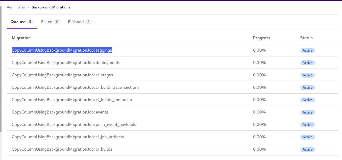 Background Migrations 확인